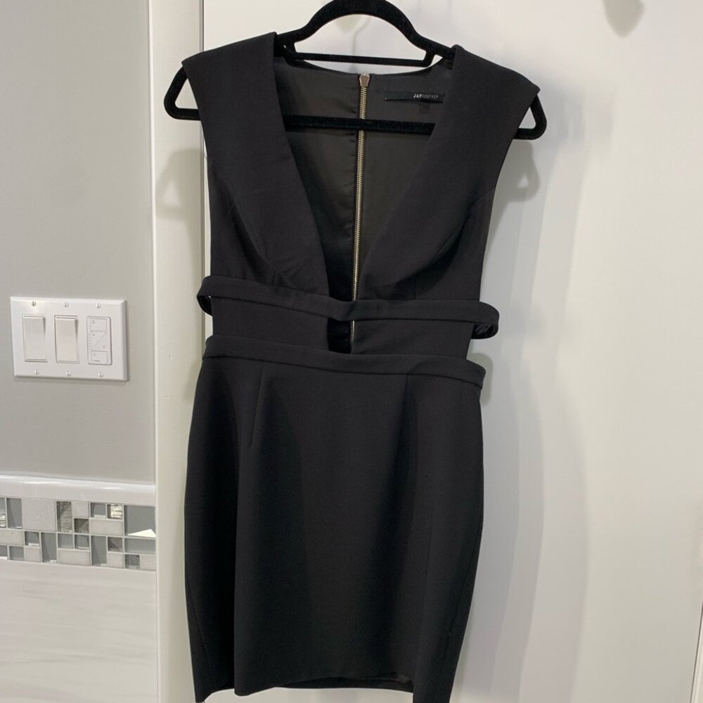 COPY - JAY GODFREY Deep Neck Back Zip Dress - Picture 3 of 6